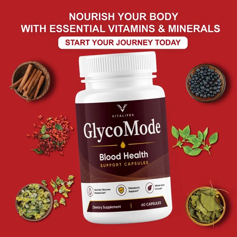 GlycoMode marketing panel headlined Nourish your body with essential vitamins and minerals