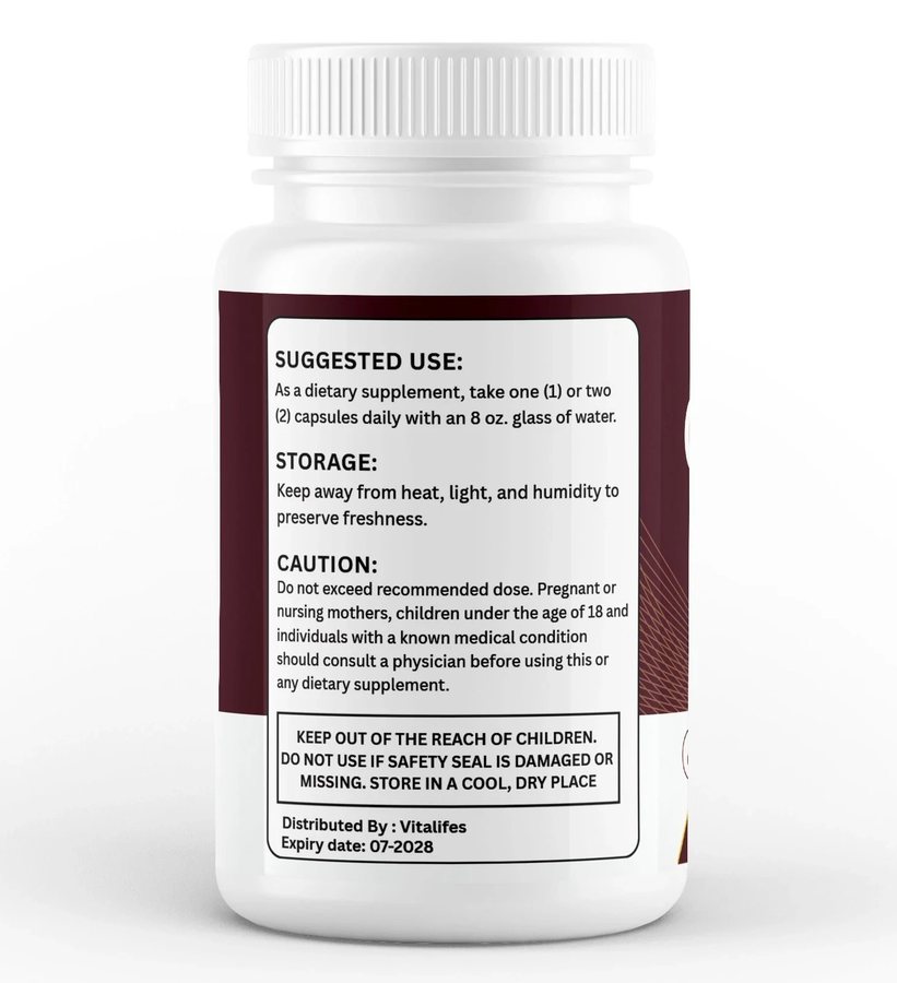 GlycoMode suggested use, storage and caution text on the side of the bottle